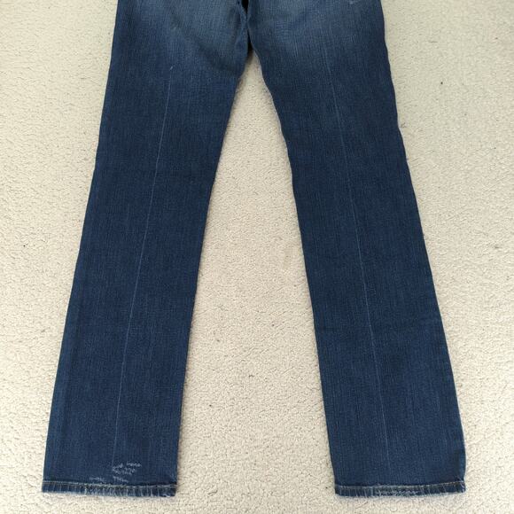 Y2k Banana Republic Straight Leg Jeans Women's 10 Long Stretch 690912 Distressed - Picture 6 of 9